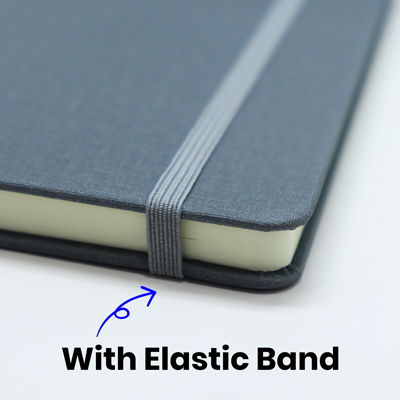 PU Fabric Hard Cover A5 Notebook with Pen Loop 09