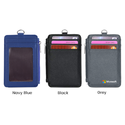 PU ID Holder with Open Zippered Wallet 05