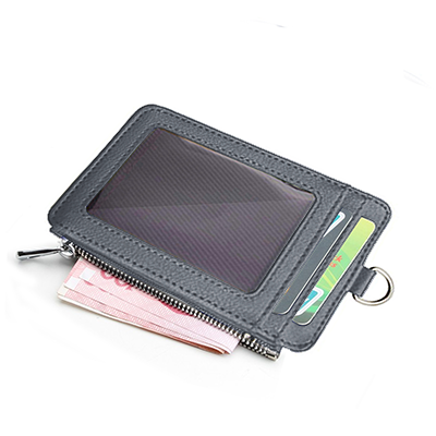 PU ID Holder with Open Zippered Wallet 07