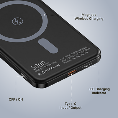 SLIM Magnetic 15W Wireless Power Bank - 5000mAh 07