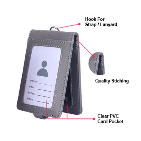 Smooth PU ID Holder Flip Open Wallet 07