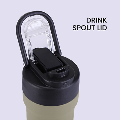 TIGO Stainless Steel Bottle with Straw Carry Handle - 680ml 07