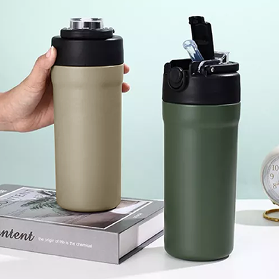 TIGO Stainless Steel Bottle with Straw Carry Handle - 680ml 08