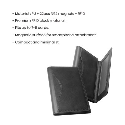 TRIFOLD PU Magnetic Wallet with RFID Block 09