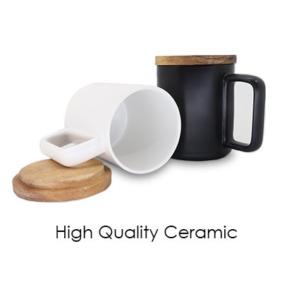 Wooden Cap Ceramic Mug - 450ml 06