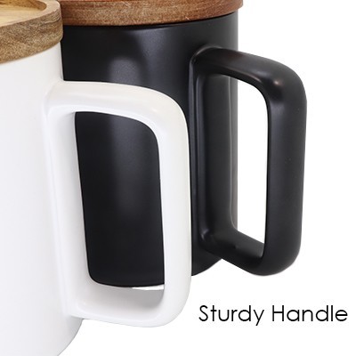 Wooden Cap Ceramic Mug - 450ml 08