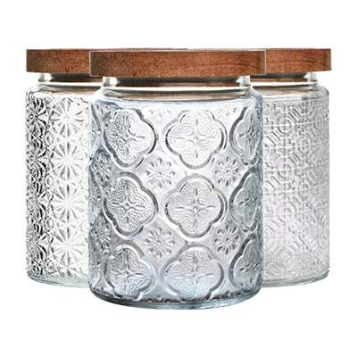 Wooden Lid Glass Canister - 700ml 01