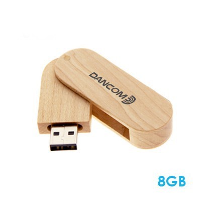 Wooden 360 Swivel USB Flash Drive - 8GB 01